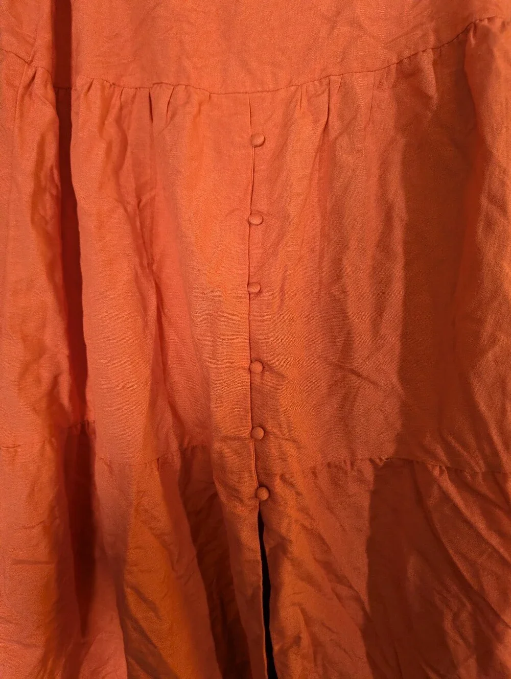 Midnight‎ Sky NWOT Orange Linen Blend Skirt Women's Size Large